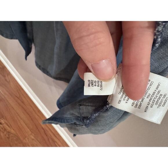 Style & Co Womens Embroidered Open Front Chambray Kimono Medium Pockets Teacher - Picture 8 of 9